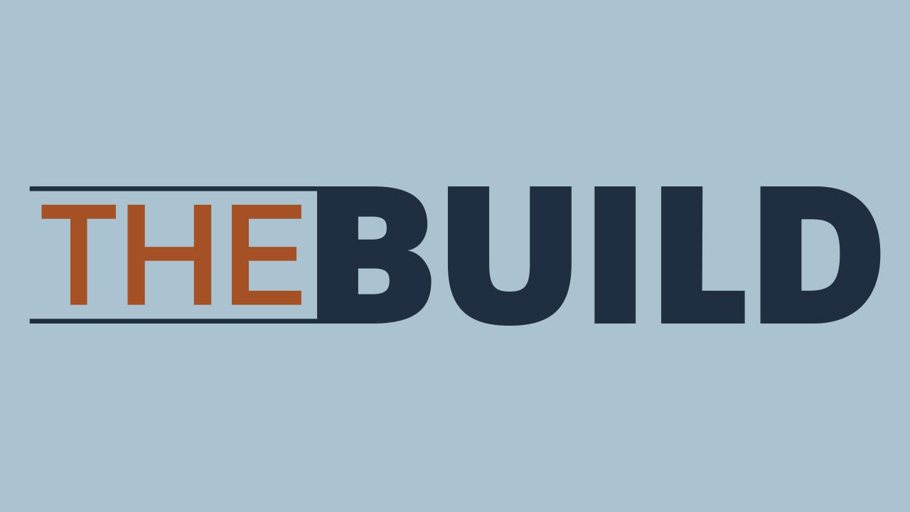 The Build logo with orange and dark blue text on light blue background